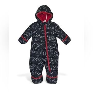 Spyder Infant Snowsuit 3-6M Black Red Fleece Lined Winter One Piece YF23C69 Baby